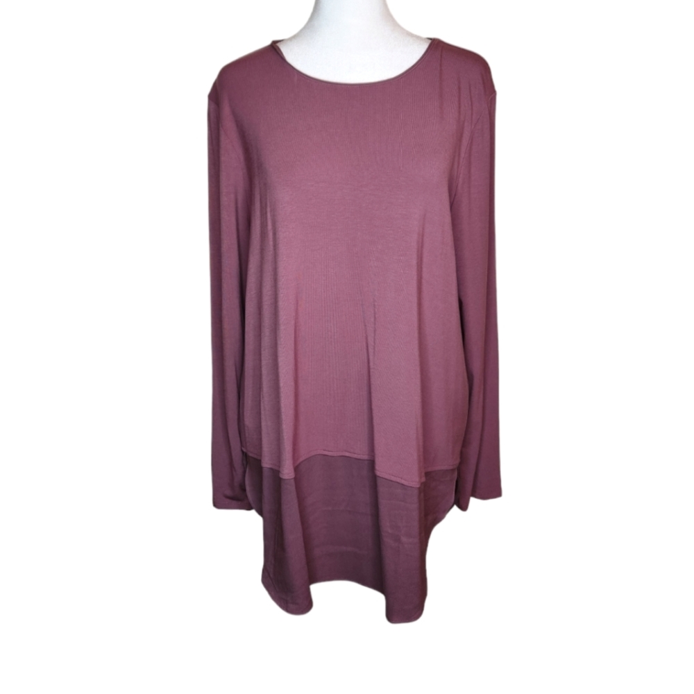 NEW Ann Taylor Mixed Media Pullover Tunic Top Size Large